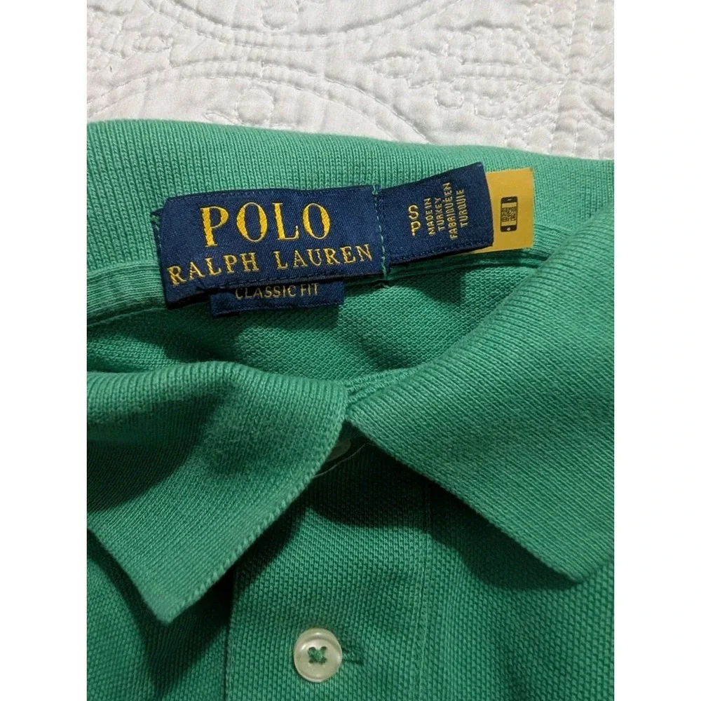 Polo Ralph Lauren Classic Fit Green Polo Shirt Men's Small Pony Cotton